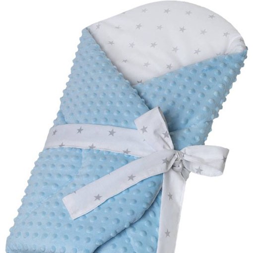 Βρεφική Κουβέρτα minky blue με κεντημένο Όνομα