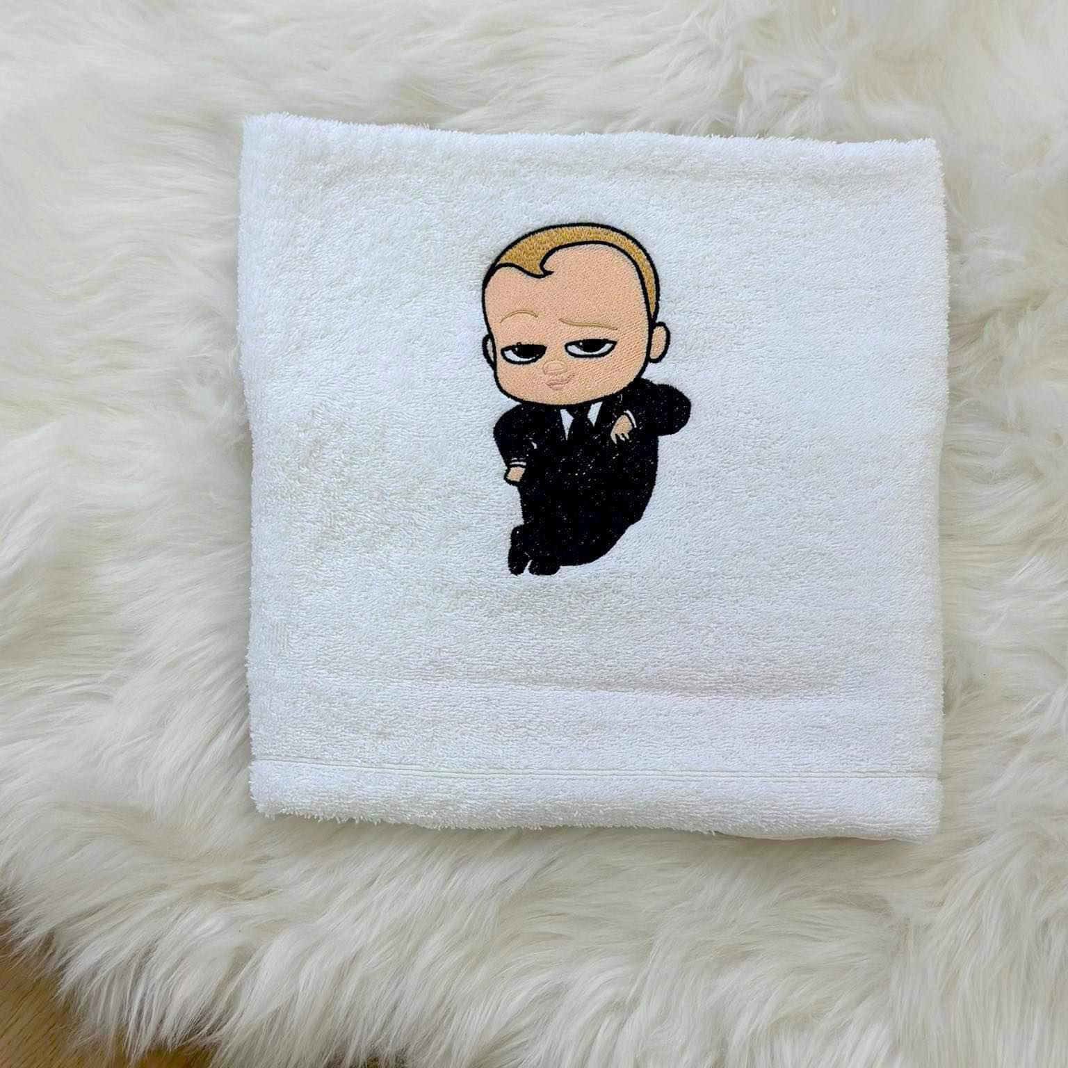Πετσέτα μπάνιου με κεντημένο σχέδιο Boss Baby & όνομα