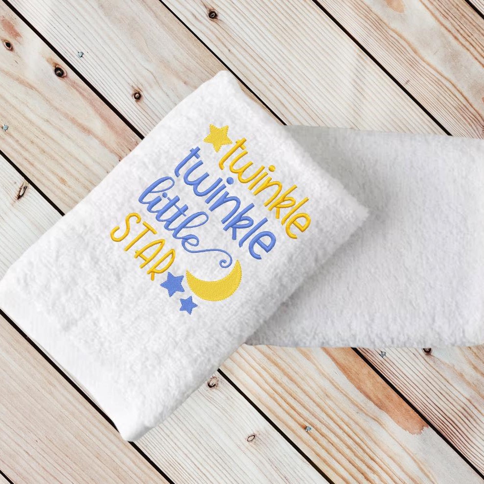 Πετσέτα χεριών Twinkle Twinkle με κεντημένο σχέδιο & όνομα