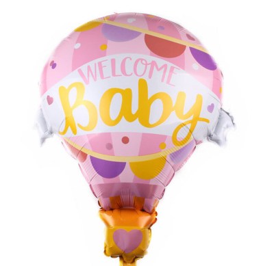 42″ Μπαλόνι γέννησης Welcome Baby ροζ αερόστατο