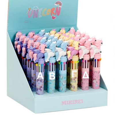 Στυλό 10 χρωμάτων gel 0.7mm unicorn