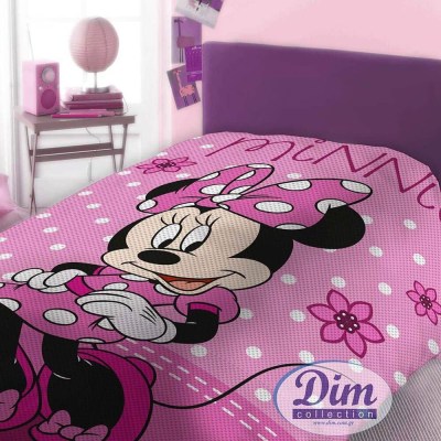 Aπαλή και δροσερή Κουβέρτα Πικέ Disney Minnie 160X240