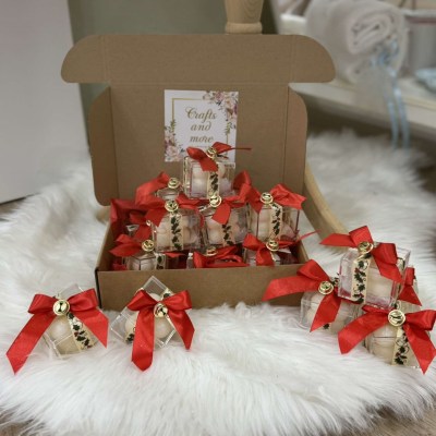 Δωράκι κερί φούσκα σε πλέξι γκλάς 5 επί 5 cm