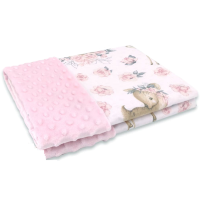 Βρεφική κουβέρτα διπλής όψης BabyDear με κέντημα ονόματος 75×100