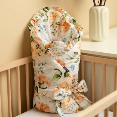 Βρεφική Κουβέρτα flower garden με κεντημένο Όνομα