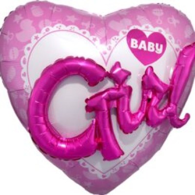 32″ Μπαλόνι γέννησης 3D Καρδιά Baby Girl