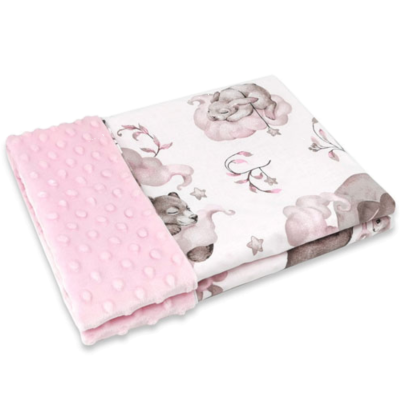 Βρεφική κουβέρτα διπλής όψης Baby Bear Dream με κέντημα ονόματος 75×100