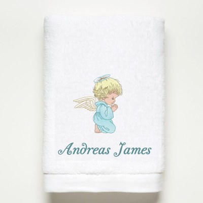 Πετσέτα μπάνιου με κεντημένο σχέδιο Αγγελάκι & όνομα